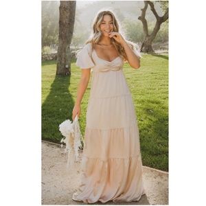 Show Me Your Mumu Champagne Lux Nicole Maxi Dress Size XL